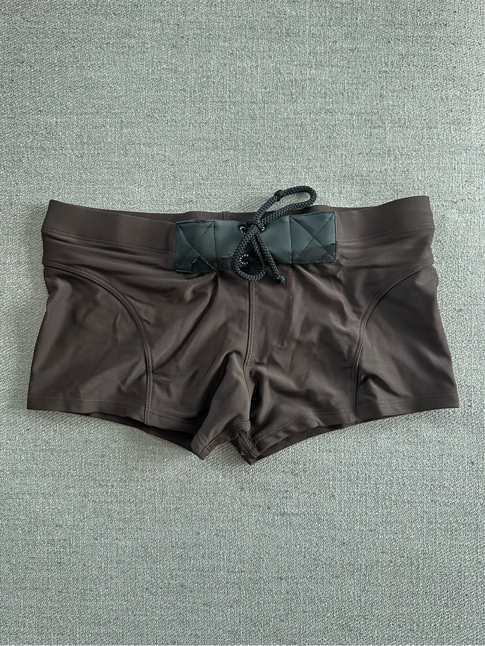 Rufskin Stretch Chocolate Vallauris Swim Trunks with Drawstring Waist Small